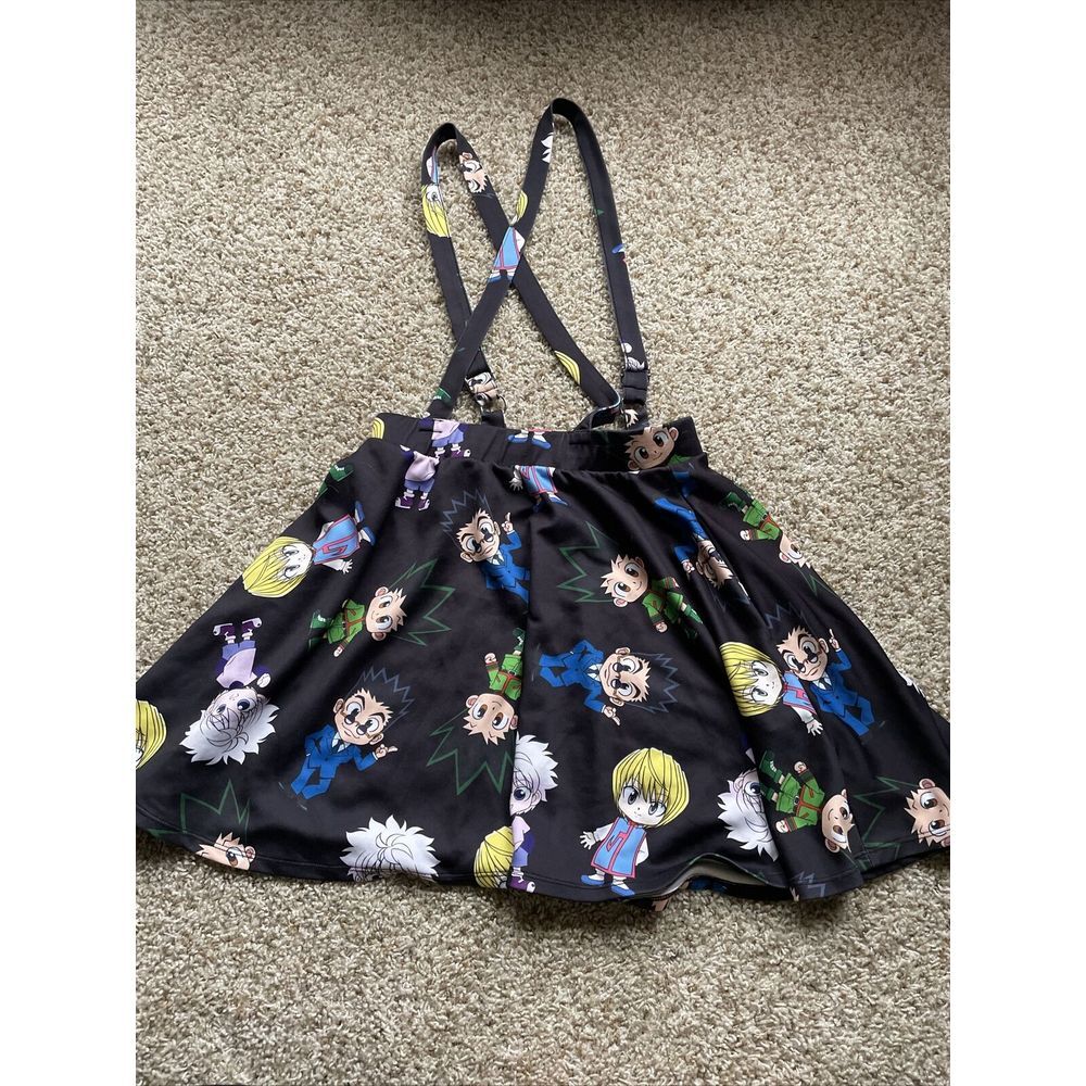 Hot Topic‎ Hunter X Hunter Black Character Skirt With Suspenders Size L